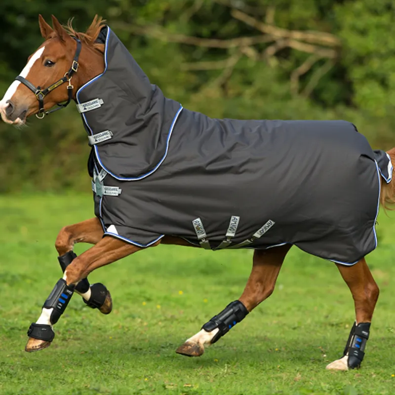 Horseware Amigo Bravo 12 Plus Medium Turnout Rug with Disc Closure - Navy/Strong Blue/Black